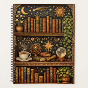 Agenda Prateleira de livros celestiais retrô amante do ca