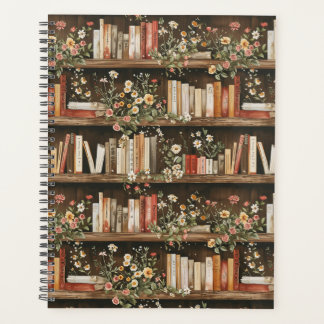 Agenda Prateleiras com flores e livros
