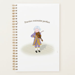 Agenda Prática Mantém o perfeito Mozart tocando violino