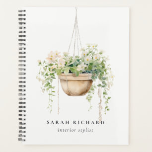 Agenda Prendendo Plantas De Casa Floral Aquarela Botânica