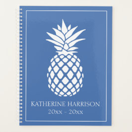 Agenda Preppy White Pineapple on Blue