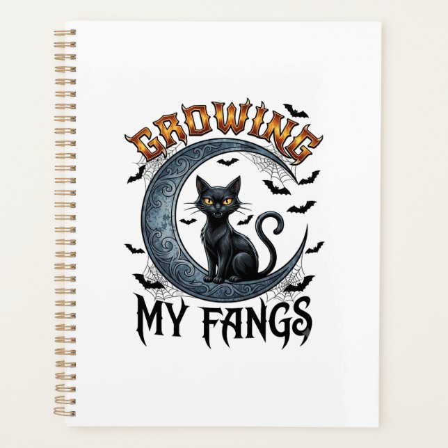 Agenda Presas Crescentes Gato Preto Lua Crescente Morcego (Frente)