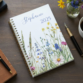 Agenda Presente Botânico de Flores Silvestres para Format
