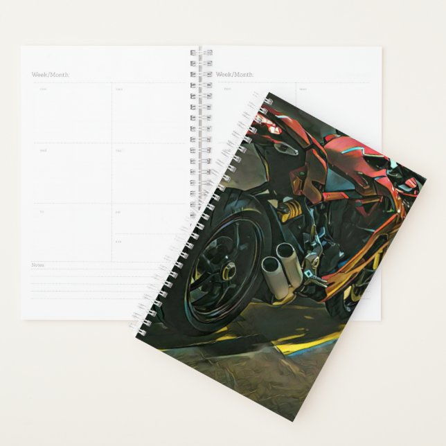 Agenda presente clássico de motocicleta vintage (Exibição)