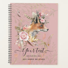 Agenda Presente Comemorativo Personalizado de Raposa Boho