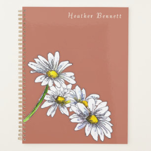Agenda Presente de Natal Boho Floral de Margarida em Aqua