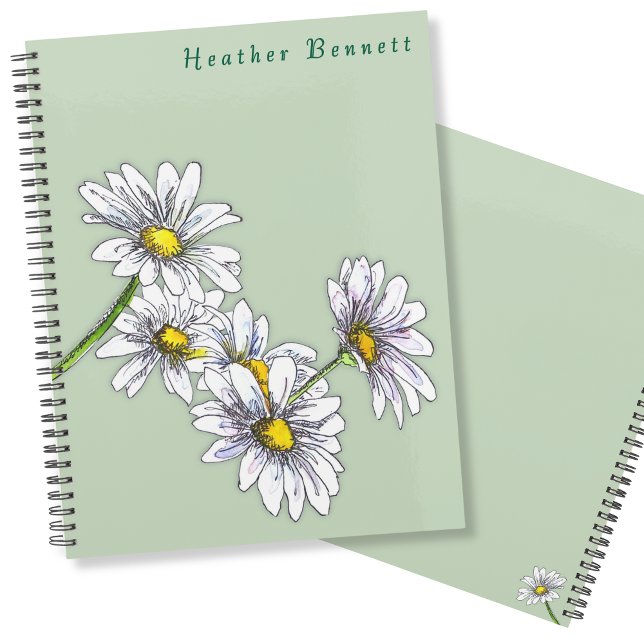 Agenda Presente de Natal Boho Floral de Margarida em Aqua (Criador carregado)