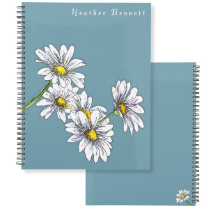 Agenda Presente de Natal Boho Floral de Margarida em Aqua