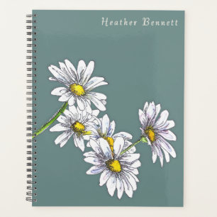 Agenda Presente de Natal Boho Floral de Margarida em Aqua