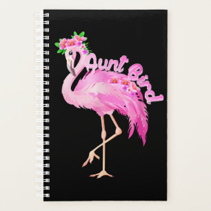 Agenda presente de natal de tia-pássaro flamingo rosa com