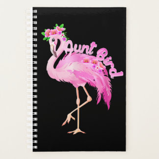 Agenda presente de natal de tia-pássaro flamingo rosa com