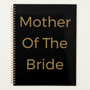 Agenda Presente de Noivado Dourado Preto para a Mãe da No