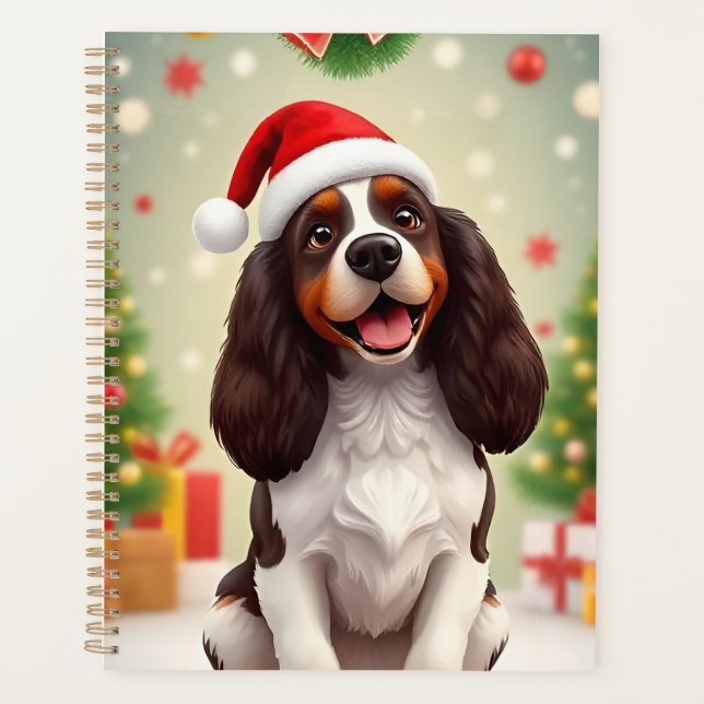 Agenda Presente do Calendário de Natal com Chapéu de Papa (Frente)