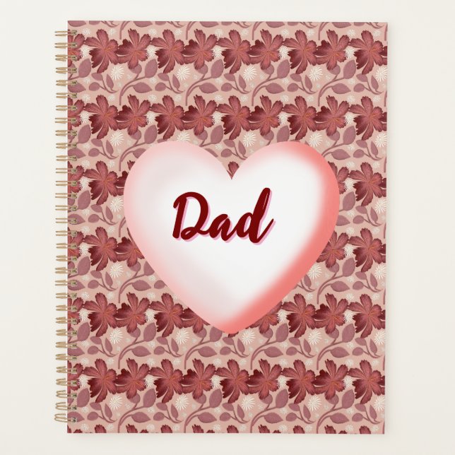 Agenda Presente floral personalizado para o Pai  (Frente)