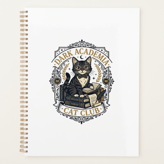 Agenda Presente para Pai de Gato da Dark Academia - Dark  (Frente)