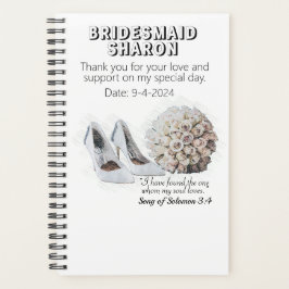 Agenda Presente Personalizado de Noiva Cristã para Damas 