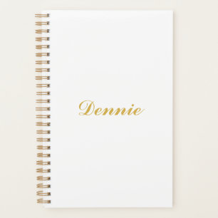 Agenda Presente Personalizado Dennis Typography Gold Scri