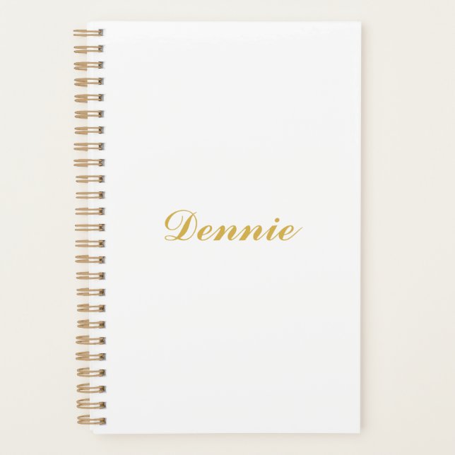 Agenda Presente Personalizado Dennis Typography Gold Scri (Frente)
