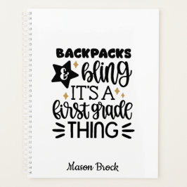 Agenda Presente personalizado do primeiro ano engraçado