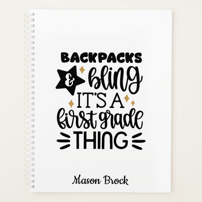 Agenda Presente personalizado do primeiro ano engraçado (Frente)