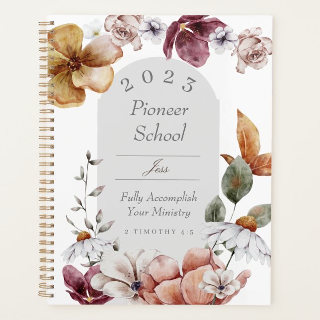 Agenda Presente personalizado para 2023 JW pioner Planner (Frente)