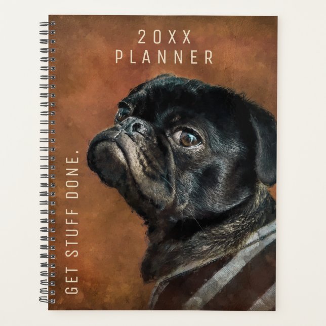 Agenda Preto Cachorro Personalizado (Frente)