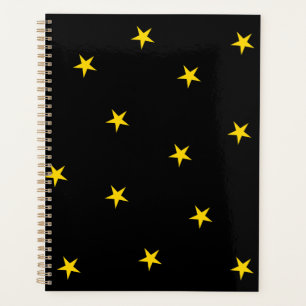 Agenda Preto com estrelas amarelas