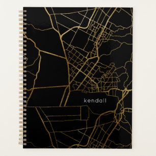 Agenda Preto com mapa de aparência e nome Dourados