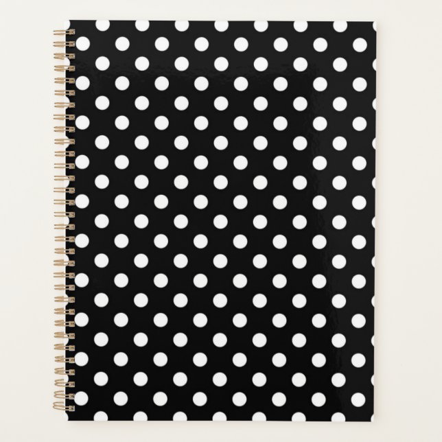 Agenda Preto com pontos brancos (Frente)