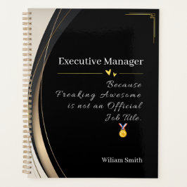 Agenda Preto de luxo e Dourado personalizado