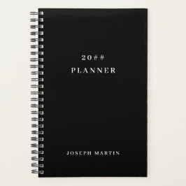 Agenda Preto e Branco Elegante Minimalista