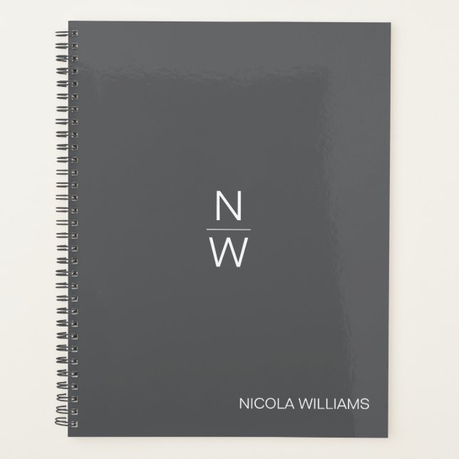 Agenda Preto minimalista moderno profissional (Frente)
