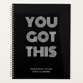 Agenda Preto personalizado VOCÊ TEM ESTE Motivacional