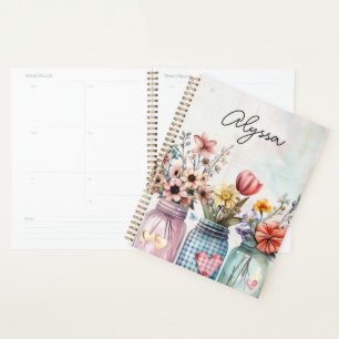 Agenda Primavera com Design de ventilador com nome