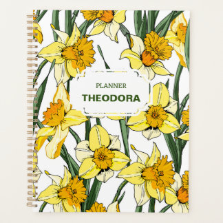 Agenda PRIMAVERA DAFFODIL Design de 12 meses Planner e ad