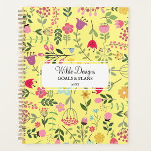 Agenda Primavera para Flores Selvagens Padrão Floral Lemo