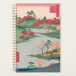 Agenda Primavera Shrine Garden Vintage Ukiyo-e Arte Japon