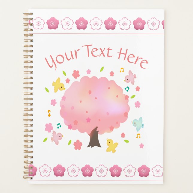 Agenda Primavera Tree & Birds Personalizados (Frente)