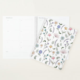 Agenda Primavera Watercolor Doodle Flowers