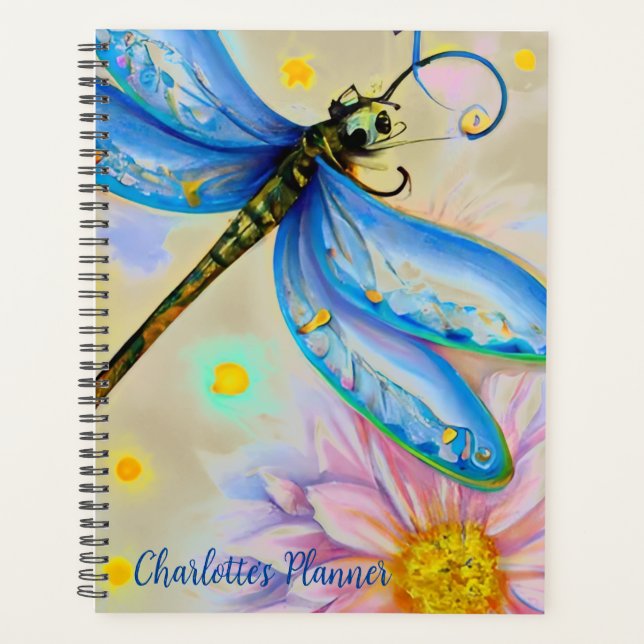 Agenda Primavera Watercolor Dragonfly, Planner (Frente)