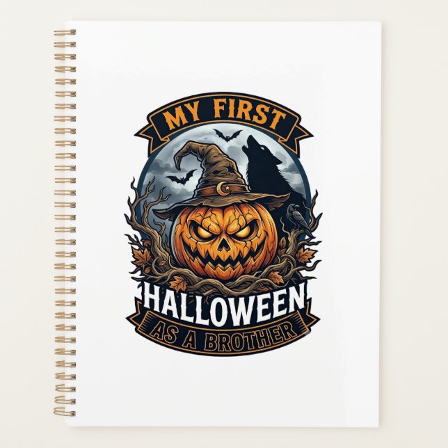 Agenda Primeiro Halloween como Irmão Pumpkin Wolf Moon_1 (Frente)