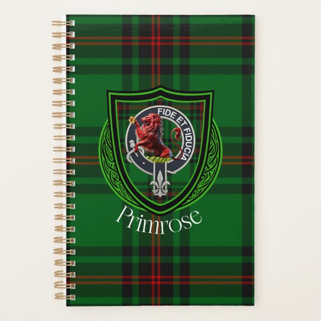 Agenda Primrose Scottish Clan Tartan & Crest (Frente)