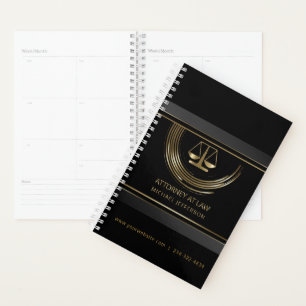 Agenda Procurador de Logotipo - Preto e Dourado