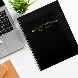 Agenda Professional Black Gold Modern Stylish Simple