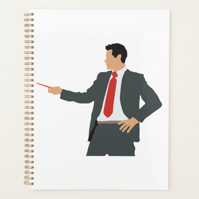 Agenda Professional Businessman in Suit with Pointer (Frente)