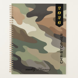 Agenda Professional Script on Elegant Camouflage Pattern