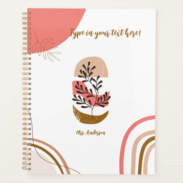 Agenda professor boêmico personalizado (Frente)