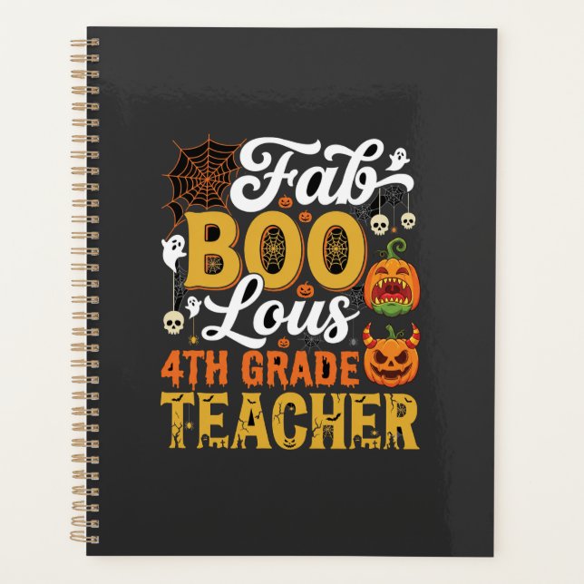 Agenda Professor de 4ª série Faboolous no Halloween (Frente)