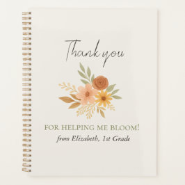 Agenda Professor de Boho Floral Watercolor Obrigado