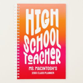 Agenda Professor de Ensino Médio 0range Vermelho Ombre